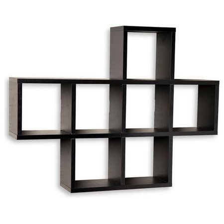 LIVINGQUARTERS Cubby Laminated Veneer Shelving Unit; Black LI269840